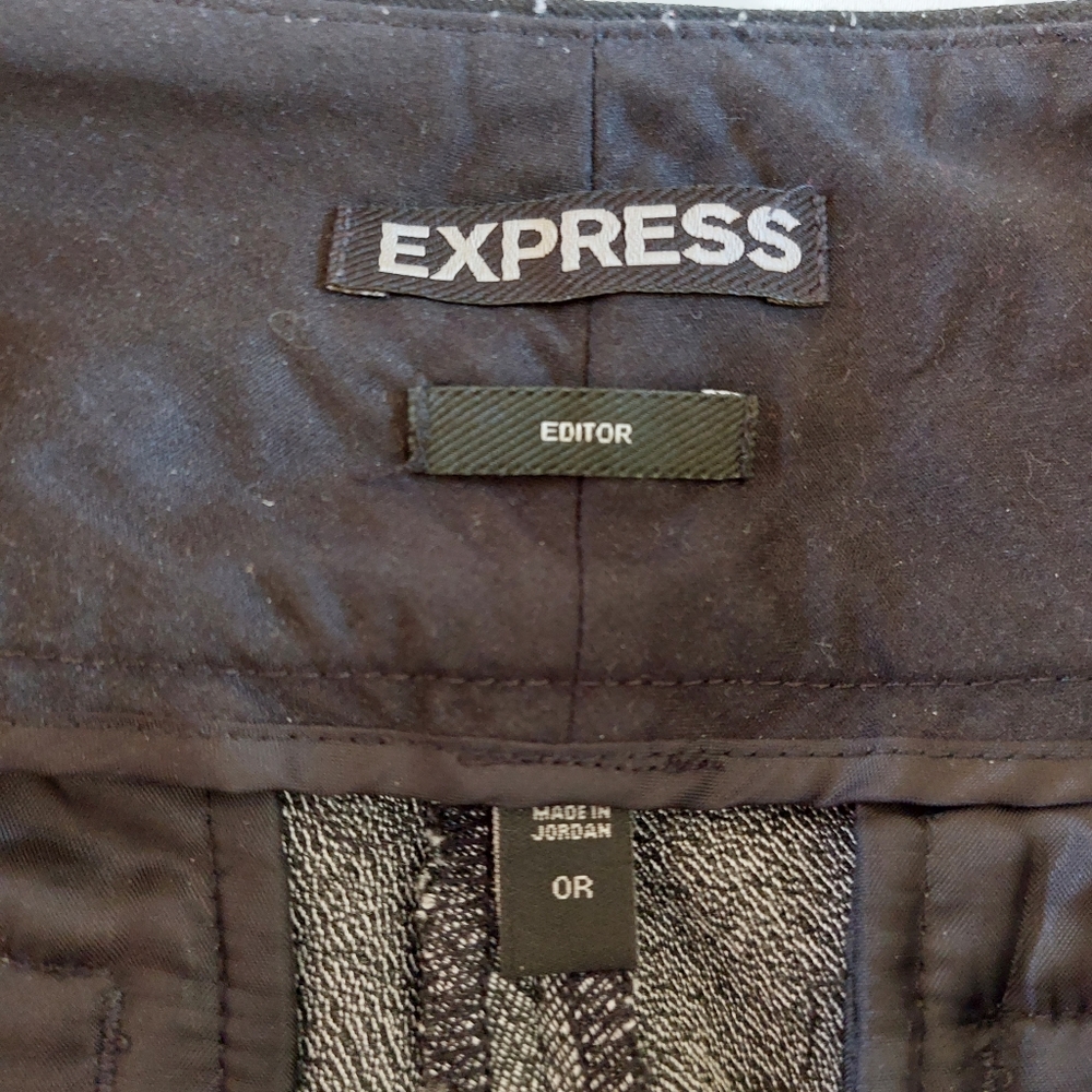 Express Editor Fit Slacks Size 0r Gray & Black - image 3